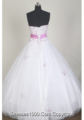Elegant Ball Gown Sweetheart Neck Floor-length White Quinceanera Dress