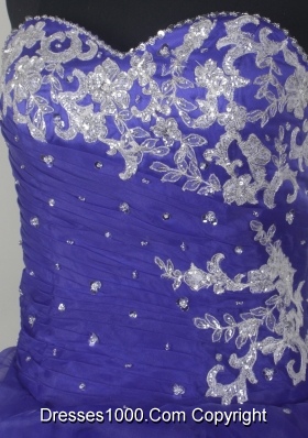 Exclusive Ball Gown Sweetheart Neck Floor-length Blue Quinceanera Dress