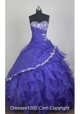 Exclusive Ball Gown Sweetheart Neck Floor-length Blue Quinceanera Dress