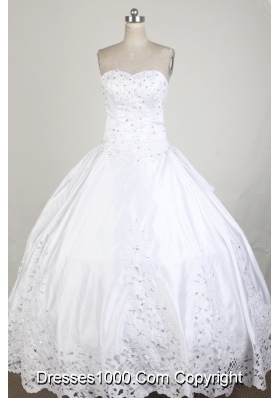 Exclusive Ball Gown Sweetheart Neck Floor-length White Quinceanera Dress