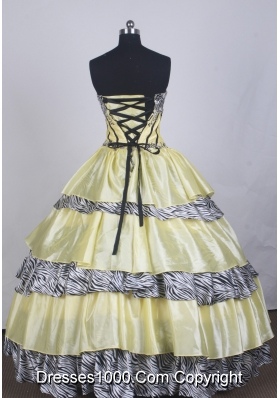Luxurious Ball Gown Sweetheart Floor-length Yellow Quinceanera Dress
