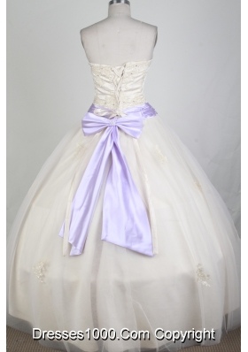 Classical Ball Gown Strapless Floor-length White Quinceanera Dress