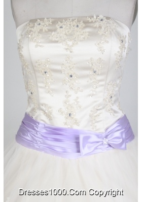 Classical Ball Gown Strapless Floor-length White Quinceanera Dress