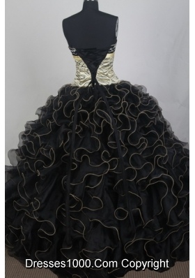 Exclusive Ball Gown Strapless Floor-length Black Quinceanera Dress