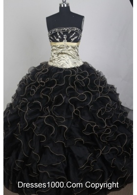 Exclusive Ball Gown Strapless Floor-length Black Quinceanera Dress