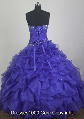 Gorgeous Ball Gown Sweetheart Neck Floor-length Blue Quinceanera Dress