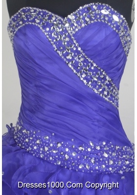 Gorgeous Ball Gown Sweetheart Neck Floor-length Blue Quinceanera Dress