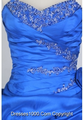 Gorgeous Ball Gown Sweetheart Neck Sweetheart Neck Floor-length Blue Quinceanera Dress