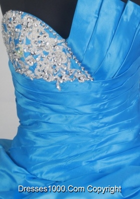 2013 Exquisite Ball Gown Strapless Floor-length Baby Blue Quinceanera Dress