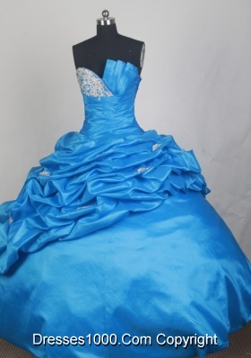 2013 Exquisite Ball Gown Strapless Floor-length Baby Blue Quinceanera Dress