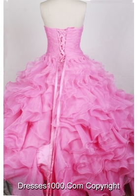 Beautful Ball Gown Sweetheart Neck Floor-length Pink Quinceanera Dress