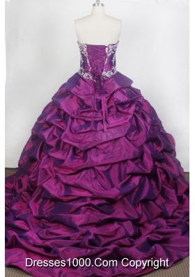 Elegant Ball Gown Sweetheart Neck Floor-length Purple Quinceanera Dress