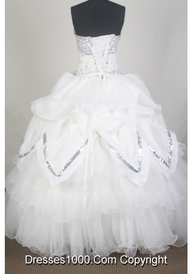 Elegant Ball Gown Sweetheart Neck Floor-length White Quinceanera Dress