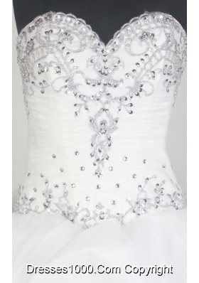 Elegant Ball Gown Sweetheart Neck Floor-length White Quinceanera Dress