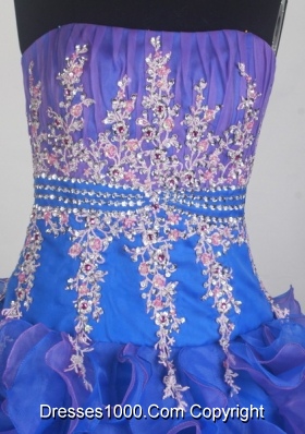 Exclusive Ball Gown Strapless Floor-length Blue Quinceanera Dress
