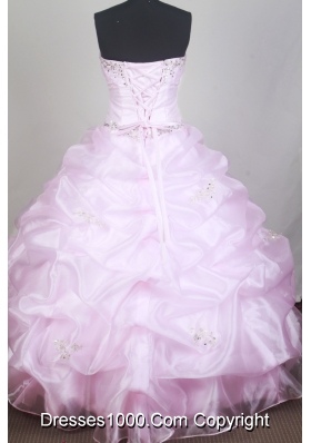 Romantic Ball Gown Strapless Floor-length Baby Pink Quinceanera Dress
