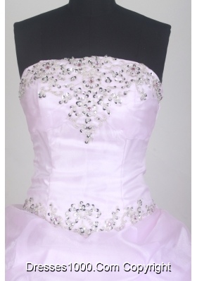 Romantic Ball Gown Strapless Floor-length Baby Pink Quinceanera Dress