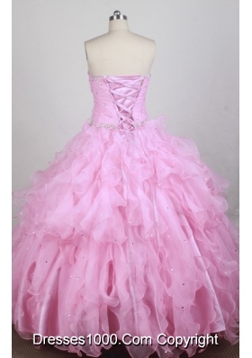 Beauty Ball Gown Strapless Brush Red Quincenera Dresses