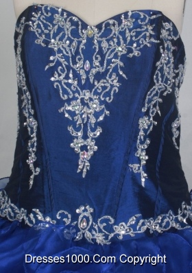 Classical Ball Gown Sweetheart Neck Floor-length Blue Quinceanera Dress