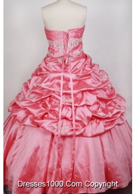 Luxurious Ball Gown Strapless Floor-length Watermelon Quinceanera Dress
