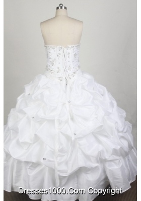 Simple Ball Gown Sweetheart Floor-length White Quincenera Dresses