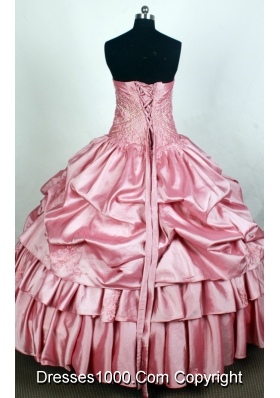 Elegant Ball Gown Strapless Floor-length Light Pink Quincenera Dresses