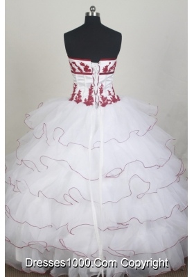 Elegant Ball Gown Strapless Floor-length White Quincenera Dresses