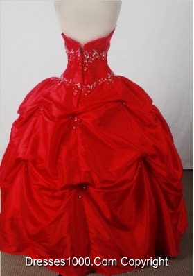 Beautiful Ball Gown Halter Floor-length Red Quincenera Dresses