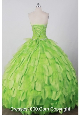 Beautiful Ball Gown Strapless Floor-length Green Quincenera Dresses