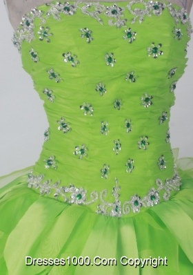 Beautiful Ball Gown Strapless Floor-length Green Quincenera Dresses