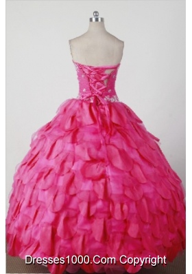 Beautiful Ball Gown Strapless Floor-length Hot Pink Quincenera Dresses