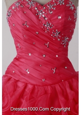 Brand New Ball Gown Sweetheart Floor-length Red Quincenera Dresses