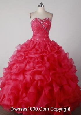 Brand New Ball Gown Sweetheart Floor-length Red Quincenera Dresses