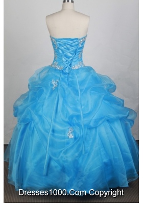 Cheap Ball gown Strapless Floor-length Quinceanera Dresses