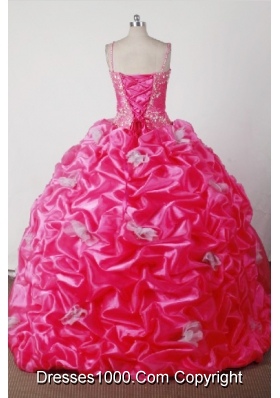 Elegant Ball Gown Straps Floor-length Hot Pink Quincenera Dresses