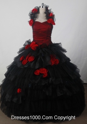 Fashionable Ball Gown Halter Floor-length Black Quincenera Dresses