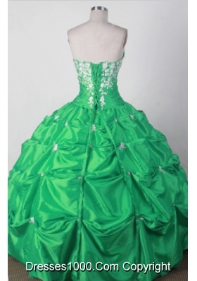 Lovely Ball Gown Sweetheart Floor-length Green Quincenera Dresses