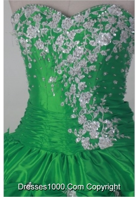 Lovely Ball Gown Sweetheart Floor-length Green Quincenera Dresses