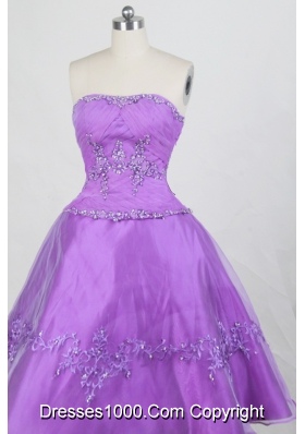 Romantic Ball Gown Strapless Floor-length Quinceanera Dress