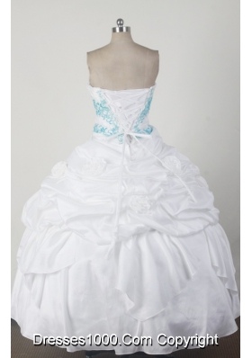 Simple Ball Gown Strapless Floor-length White Quincenera Dresses