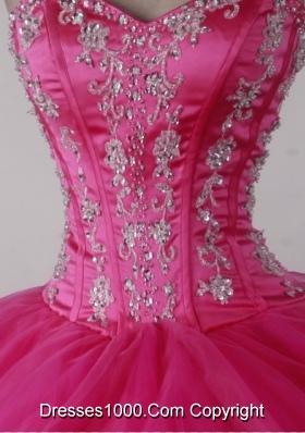 Sweet Ball Gown Sweetheart Floor-length Hot Pink Quincenera Dresses