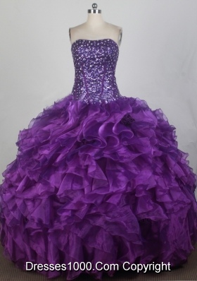 2012 Elegant Ball Gown Strapless Floor-Length Quinceanera Dresses