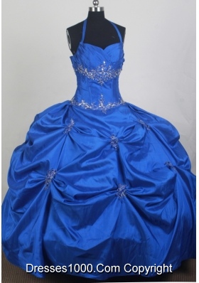 2012 New Ball Gown Halter Top Floor-Length Quinceanera Dress