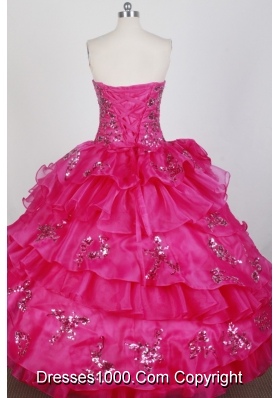 Beautiful Ball Gown Strapless Floor-length RedQuinceanera Dress