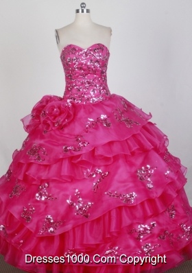 Beautiful Ball Gown Strapless Floor-length RedQuinceanera Dress