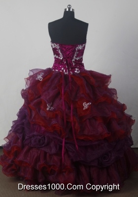 Cheap A-line Strapless Floor-length Organza Colorful Quinceanera Dress Style