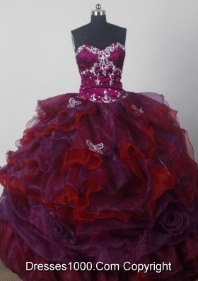 Cheap A-line Strapless Floor-length Organza Colorful Quinceanera Dress Style