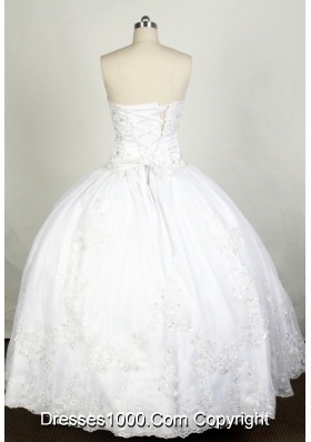 Elegant Ball Gown Strapless Floor-length White Quinceanera Dress