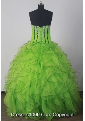 Fashionable A-line Strapless Floor-length Green Quinceanera Dress