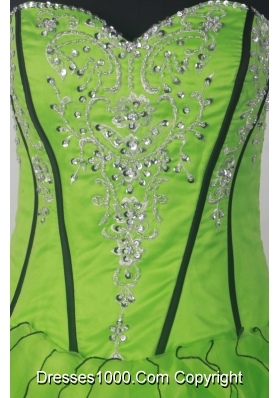 Fashionable A-line Strapless Floor-length Green Quinceanera Dress